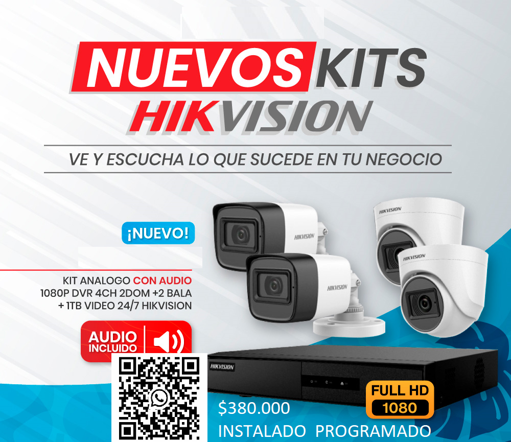 kits 4camaras con audio analogas